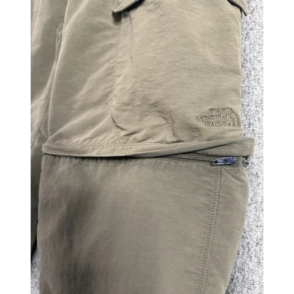 The North Face Mens Convertible Hiking Pants Green Sz 36 Zip Off Shorts